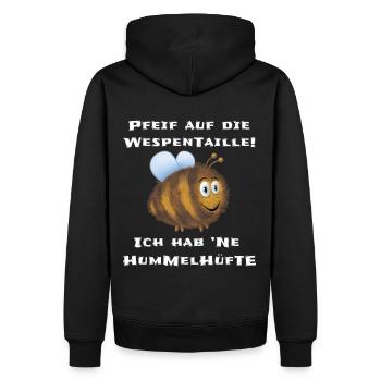 Dicke Hummel Wespentaille Hummelhüfte - Männer Premium Bio Hoodie - Schwarz - Hinten - Nico (187cm)