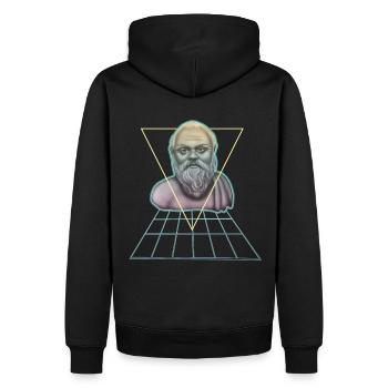 Socrate Philosophe grec moderne - Sweat à capuche Premium bio Homme - noir - Dos - Nico (187cm)