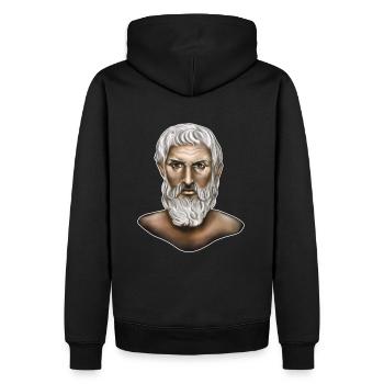 Epicure Philosophie grecque - Sweat à capuche Premium bio Homme - noir - Dos - Nico (187cm)