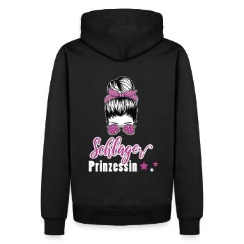 Schlagerprinzessin Schlagerfan Schlagermusik - Männer Premium Bio Hoodie - Schwarz - Hinten - Nico (187cm)