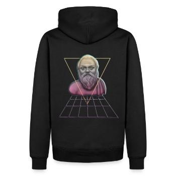 Socrate Philosophe Cadeau d’étudiant - Sweat à capuche Premium bio Homme - noir - Dos - Nico (187cm)