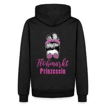 Flohmarkt Trödelmarkt Frauen - Männer Premium Bio Hoodie - Schwarz - Hinten - Nico (187cm)