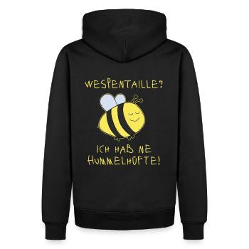 Hummel Wespentaille Hummelhüfte - Männer Premium Bio Hoodie - Schwarz - Hinten - Nico (187cm)