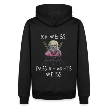 Socrate philosophe grec - Sweat à capuche Premium bio Homme - noir - Dos - Nico (187cm)