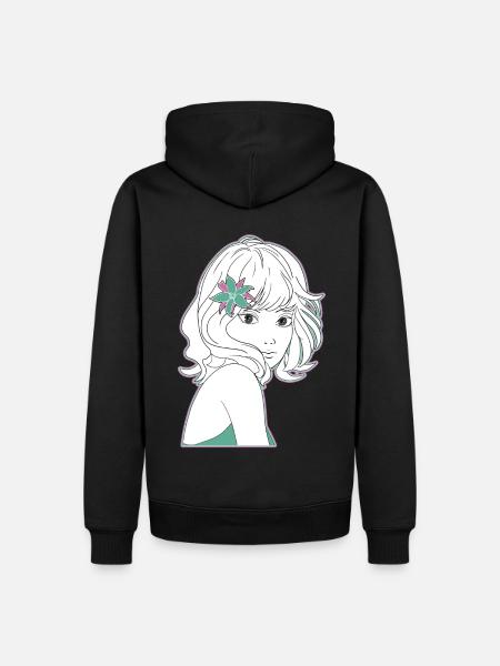 Manga Girl Anime - Ekologisk premiumluvtröja herr - svart