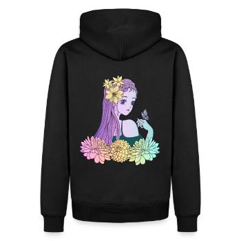 Manga Girl Anime Fille Papillon - Sweat à capuche Premium bio Homme - noir - Dos - Nico (187cm)