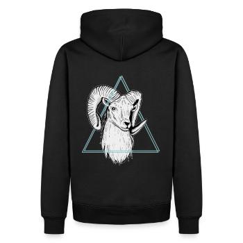 Widder - Männer Premium Bio Hoodie - Schwarz - Hinten - Nico (187cm)