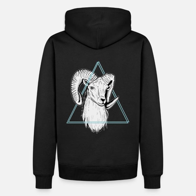 Widder - Männer Premium Bio Hoodie - Schwarz
