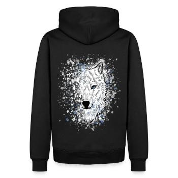 Loup polaire Loup blanc - Sweat à capuche Premium bio Homme - noir - Dos - Nico (187cm)