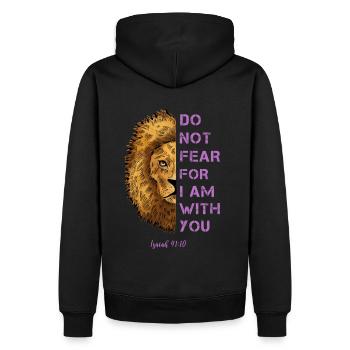 Citation pertinente Léo - Sweat à capuche Premium bio Homme - noir - Dos - Nico (187cm)