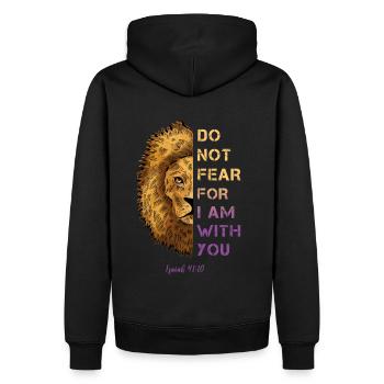 Citation pertinente Léo - Sweat à capuche Premium bio Homme - noir - Dos - Nico (187cm)