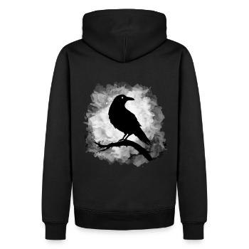 Raven Crow Moonlight Gloomy - Men’s Premium Organic Hoodie - black - Back - Nico (187cm)
