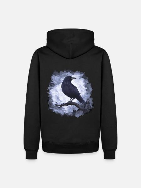 Rabe Krähe Goth - Männer Premium Bio Hoodie - Schwarz