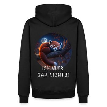 Ich Muss Gar Nichts Roter Panda - Männer Premium Bio Hoodie - Schwarz - Hinten - Nico (187cm)