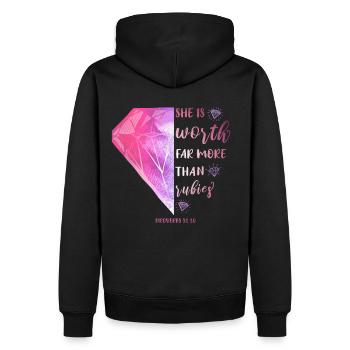 Motif religieux verset biblique - Sweat à capuche Premium bio Homme - noir - Dos - Nico (187cm)