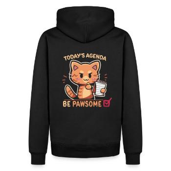 Be Pawsome Agenda Completed - Men’s Premium Organic Hoodie - black - Back - Nico (187cm)
