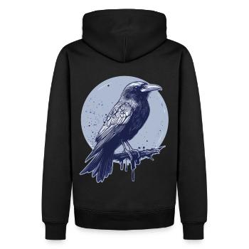 Corbeau corbeau - Sweat à capuche Premium bio Homme - noir - Dos - Nico (187cm)