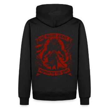 Hunter Gamers Jäger Shirt - Männer Premium Bio Hoodie - Schwarz - Hinten - Nico (187cm)