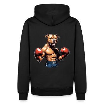 Pitbull in boxing training - Men’s Premium Organic Hoodie - black - Back - Nico (187cm)