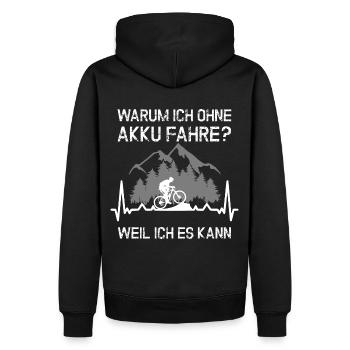 MTB - Heartbeat - OHNE AKKU - Mountainbike - Männer Premium Bio Hoodie - Schwarz - Hinten - Nico (187cm)