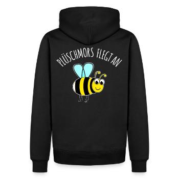 plüschmors fliegt an - Männer Premium Bio Hoodie - Schwarz - Hinten - Nico (187cm)