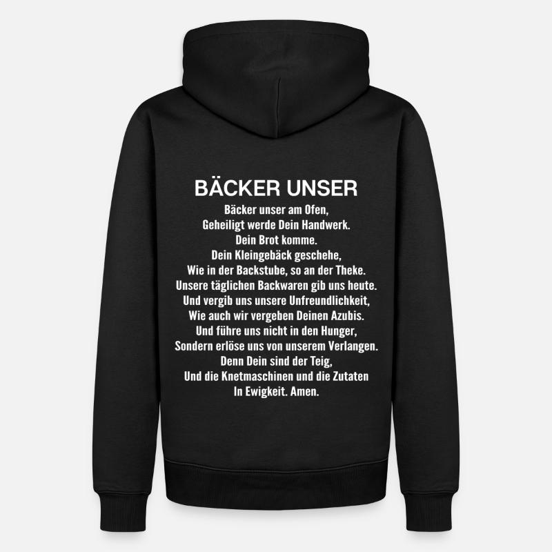 Bäcker Unser Gebet Bäckerei Backen Geschenk - Männer Premium Bio Hoodie - Schwarz