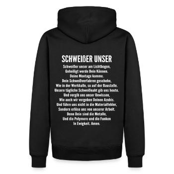 Schweißer Unser Schweißen Schweißerei Geschenk - Männer Premium Bio Hoodie - Schwarz - Hinten - Nico (187cm)