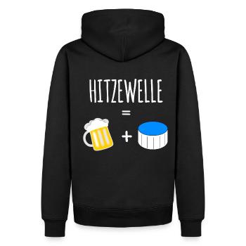 Hitzewelle mit Bier im Pool - Männer Premium Bio Hoodie - Schwarz - Hinten - Nico (187cm)