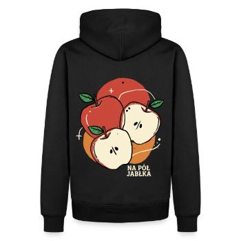 Ein halber Apfel - Männer Premium Bio Hoodie - Schwarz - Hinten - Nico (187cm)