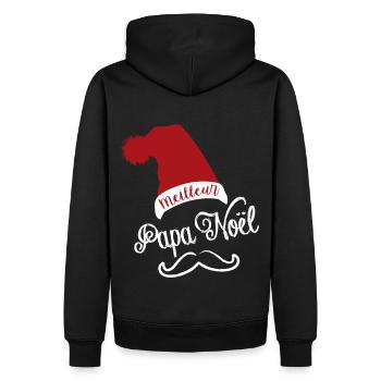 Meilleur papa noël ! Humour de Noël - Sweat à capuche Premium bio Homme - noir - Dos - Nico (187cm)