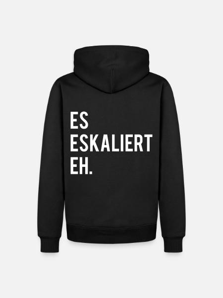 Es eskaliert eh - Männer Premium Bio Hoodie - Schwarz