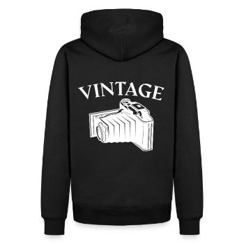 Vintage Retro Photography Old Camera Photographer - Sweat à capuche Premium bio Homme - noir - Dos - Nico (187cm)