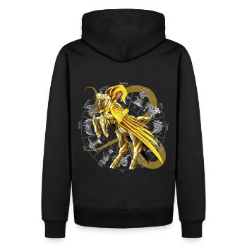 Capricorn Zodiac Divine Armor - Men’s Premium Organic Hoodie - black - Back - Nico (187cm)