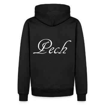Pech & Schwefel Partnerlook - Männer Premium Bio Hoodie - Schwarz - Hinten - Nico (187cm)