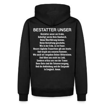Bestatter Totengräber Leichenbestatter Mortician - Männer Premium Bio Hoodie - Schwarz - Hinten - Nico (187cm)