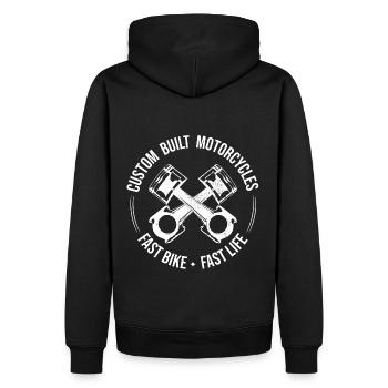 Custom Bike Bobber Cafe Racer Cruiser Biker - Männer Premium Bio Hoodie - Schwarz - Hinten - Nico (187cm)