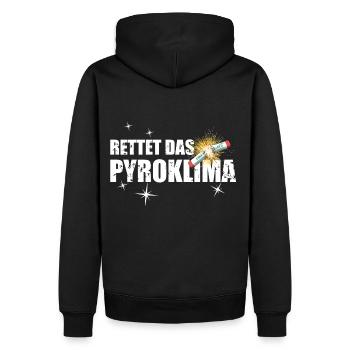 Pyroklima Retten Feuerwerk - Männer Premium Bio Hoodie - Schwarz - Hinten - Nico (187cm)
