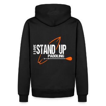 J’adore Standup Paddling SUP Stand Up - Sweat à capuche Premium bio Homme - noir - Dos - Nico (187cm)
