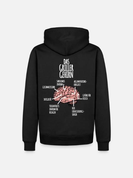 Lustiges Griller Gehirn Geschenk für Griller - Männer Premium Bio Hoodie - Schwarz