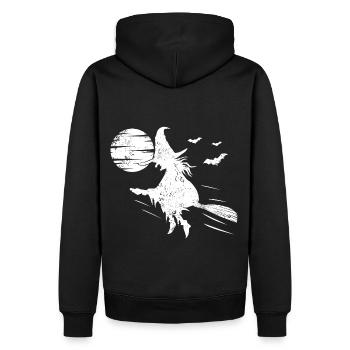 Sorcière avec la pleine lune baignée de la sorcière - Sweat à capuche Premium bio Homme - noir - Dos - Nico (187cm)
