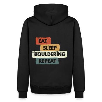 Eat Sleep Bouldering Repeat Bouldern Cadeau - Sweat à capuche Premium bio Homme - noir - Dos - Nico (187cm)