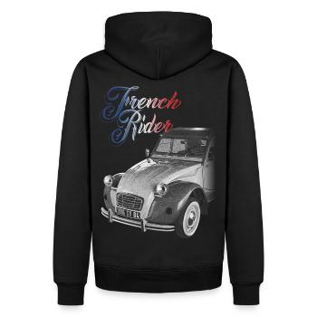 FRENCH RIDER, voiture française - Sweat à capuche Premium bio Homme - noir - Dos - Nico (187cm)