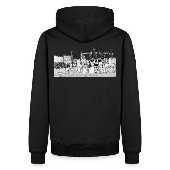sound system 6 - Sweat à capuche Premium bio Homme - noir - Dos - Nico (187cm)