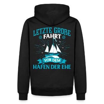 Junggesellenabschied Ehe - Männer Premium Bio Hoodie - Schwarz - Hinten - Nico (187cm)