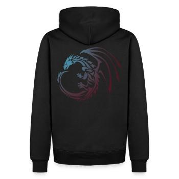 color Dragon - Men’s Premium Organic Hoodie - black - Back - Nico (187cm)