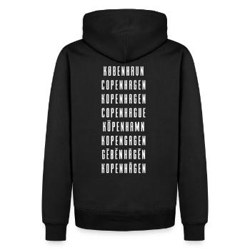 copenhague - Sweat à capuche Premium bio Homme - noir - Dos - Nico (187cm)