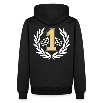 Racing team number one - Sweat à capuche Premium bio Homme - noir - Dos - Nico (187cm)
