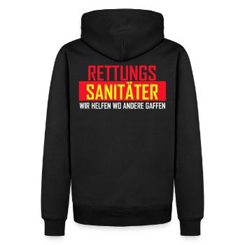 Rettungs Sanitäter Helfen Andere Gaffen Geschenk - Männer Premium Bio Hoodie - Schwarz - Hinten - Nico (187cm)