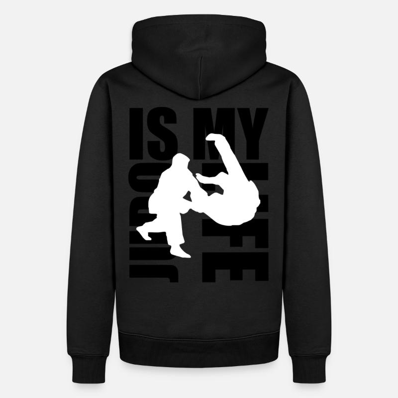 judo is my life - Sweat à capuche Premium bio Homme - noir