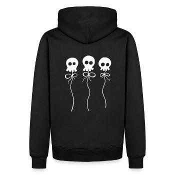 Three Skulls on String - Men’s Premium Organic Hoodie - black - Back - Nico (187cm)